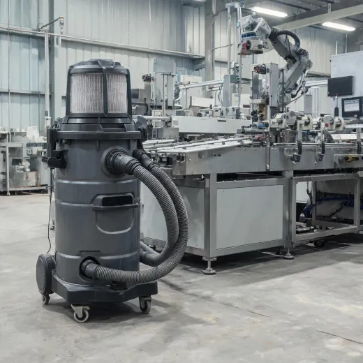 Industrial vacuum beside a production cell